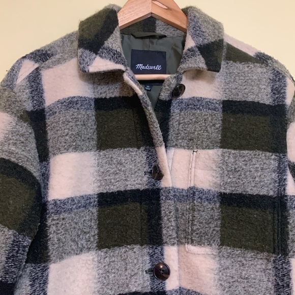 Madewell | Belrose Cassel Plaid Buffalo Check Wool Blend Lined Jacket Shacket XS - Picture 14 of 17